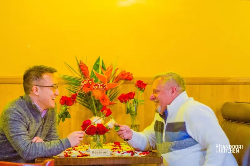 A celebratory dinner party